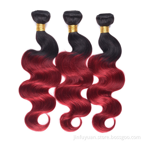 fast shipping brazilian body wave 1b/red human hair weaves no shed no tangle no shedding